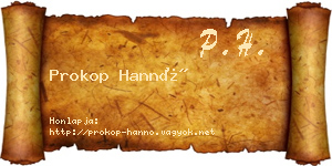 Prokop Hannó névjegykártya